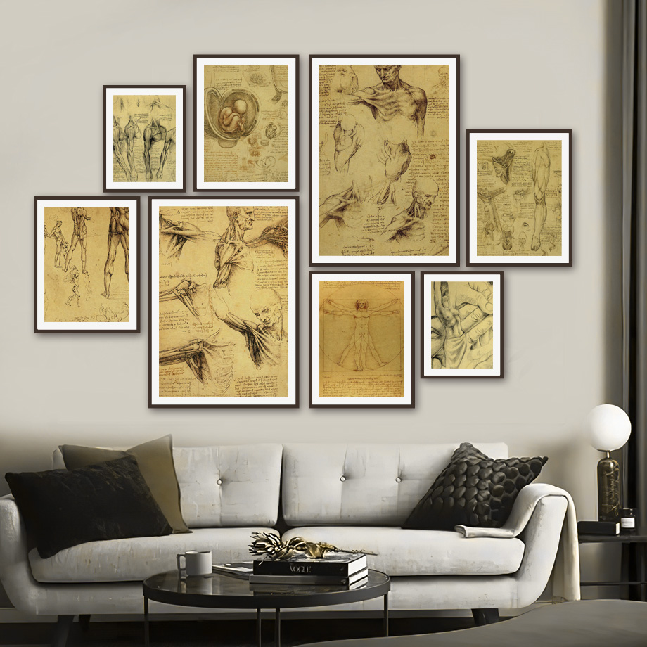Office Furniture York - Retro Art Canvas Schilderij Da Vinci
