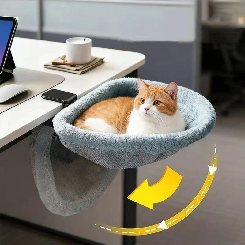 Under Desk Hammock - Opvouwbare halvemaanvormige kattenhangmat met één klik,