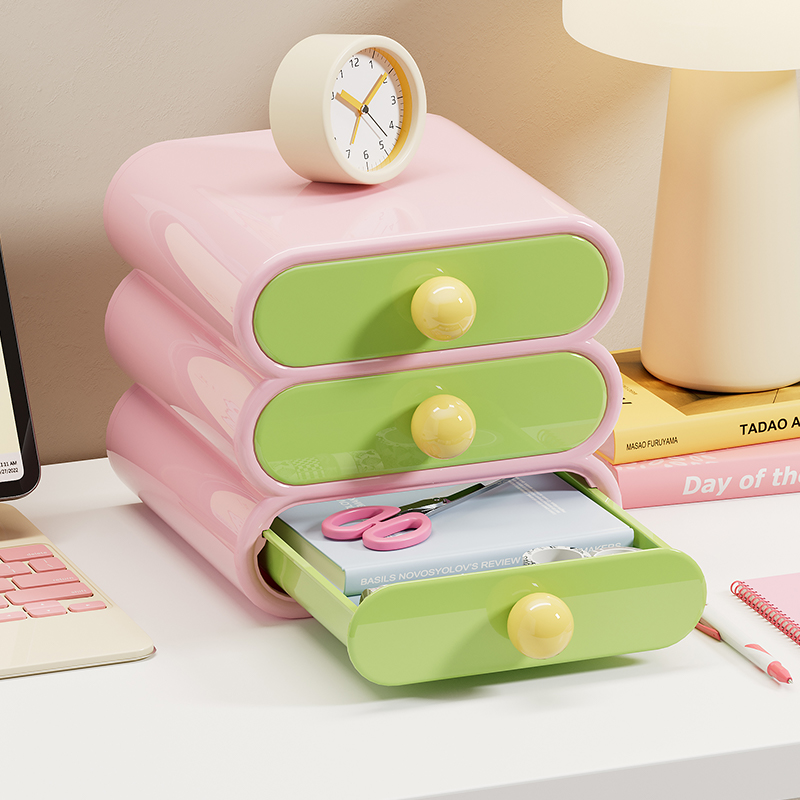 Office Furniture Table - Uforu Dopamine bureau-organizer, 3-laags lade-opbergdozen, multifunctionele