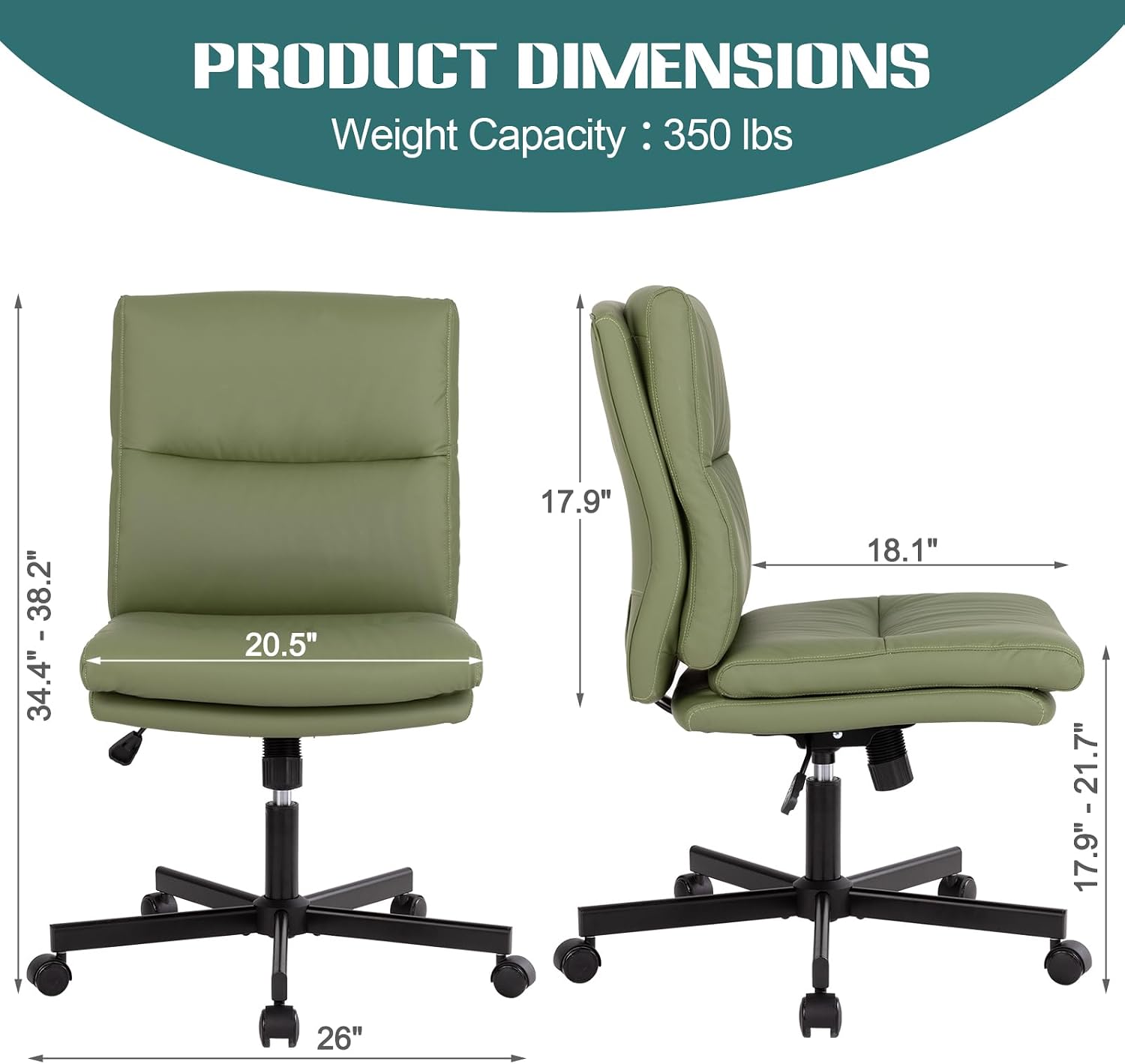 Armloze bureaustoel met wielen - Task Chair Mid Back recensie en prijs