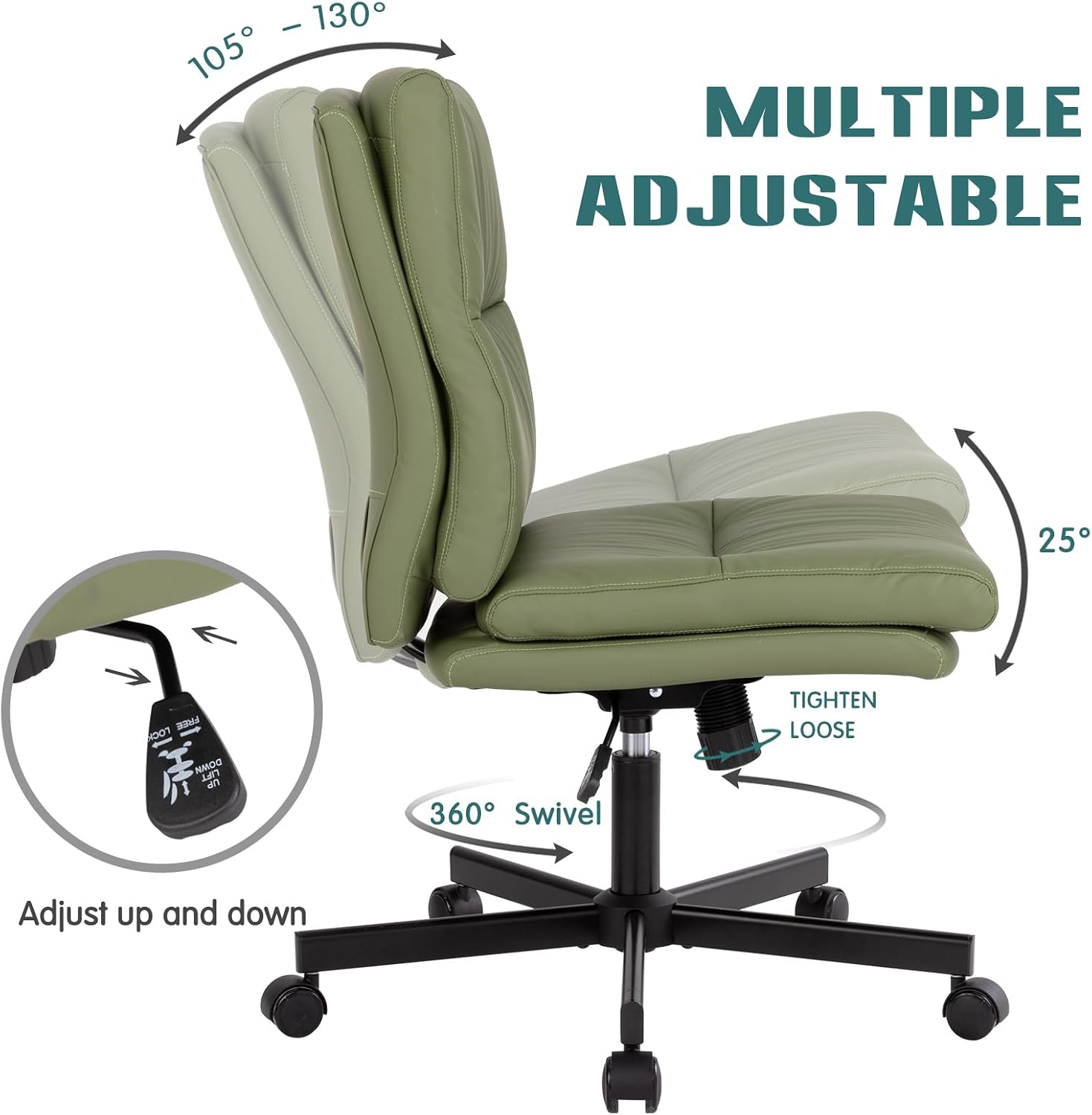 Armloze bureaustoel met wielen - Task Chair Mid Back recensie en prijs