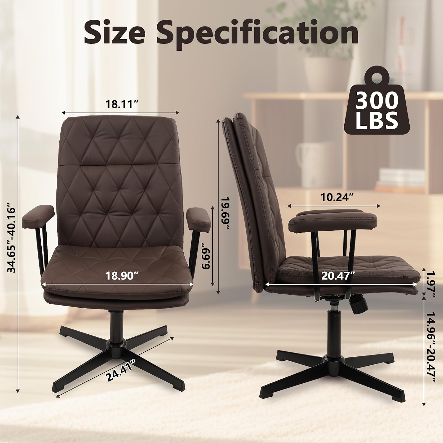 Bruine lederen bureaustoel zon - Task Chair Mid Back recensie en prijs