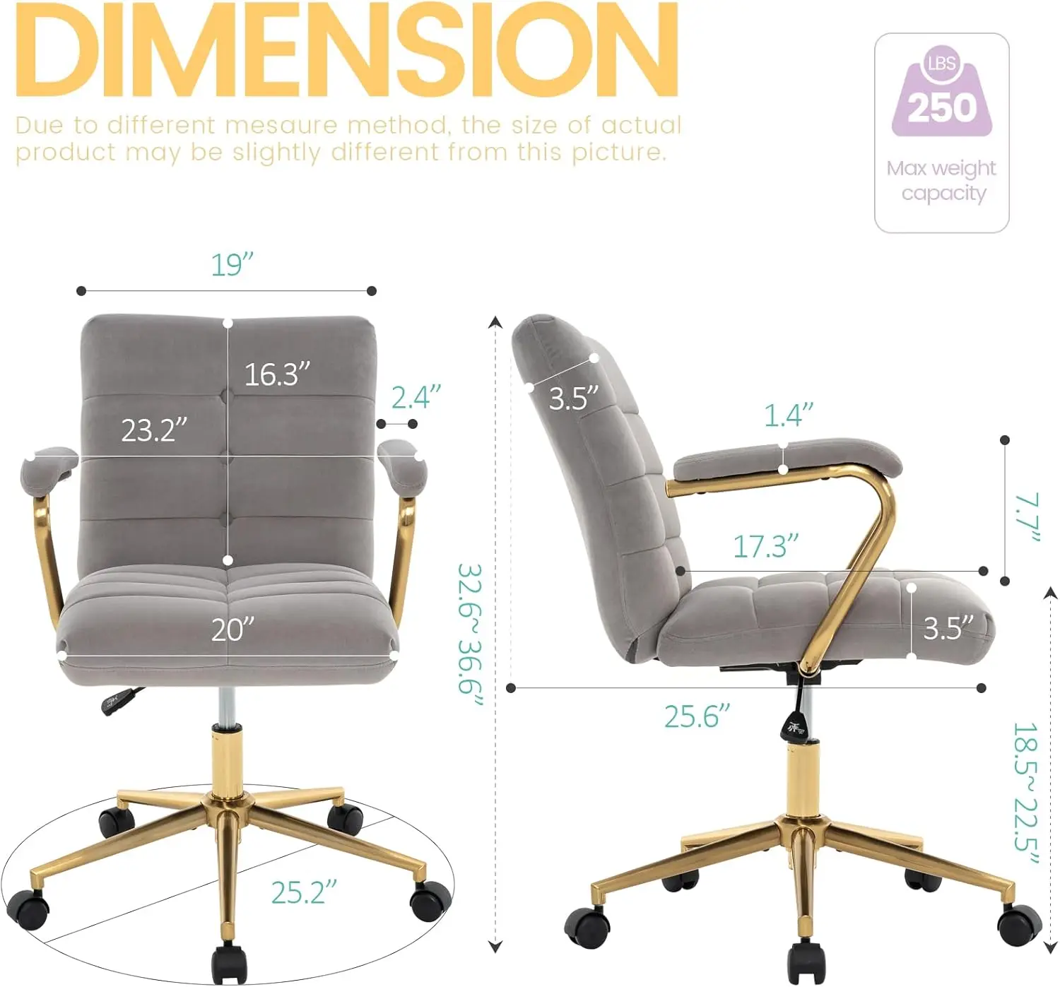 Fluwelen bureaustoel voor thui - Task Chair Mid Back recensie en prijs