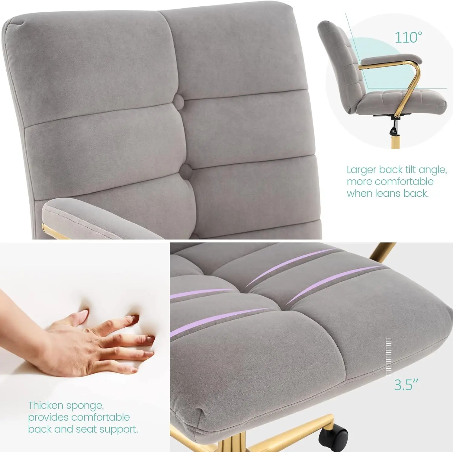 Fluwelen bureaustoel voor thui - Task Chair Mid Back recensie en prijs